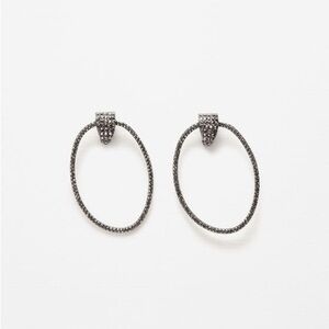 Zara Elegant Silver Hoop Earrings PreLOVED